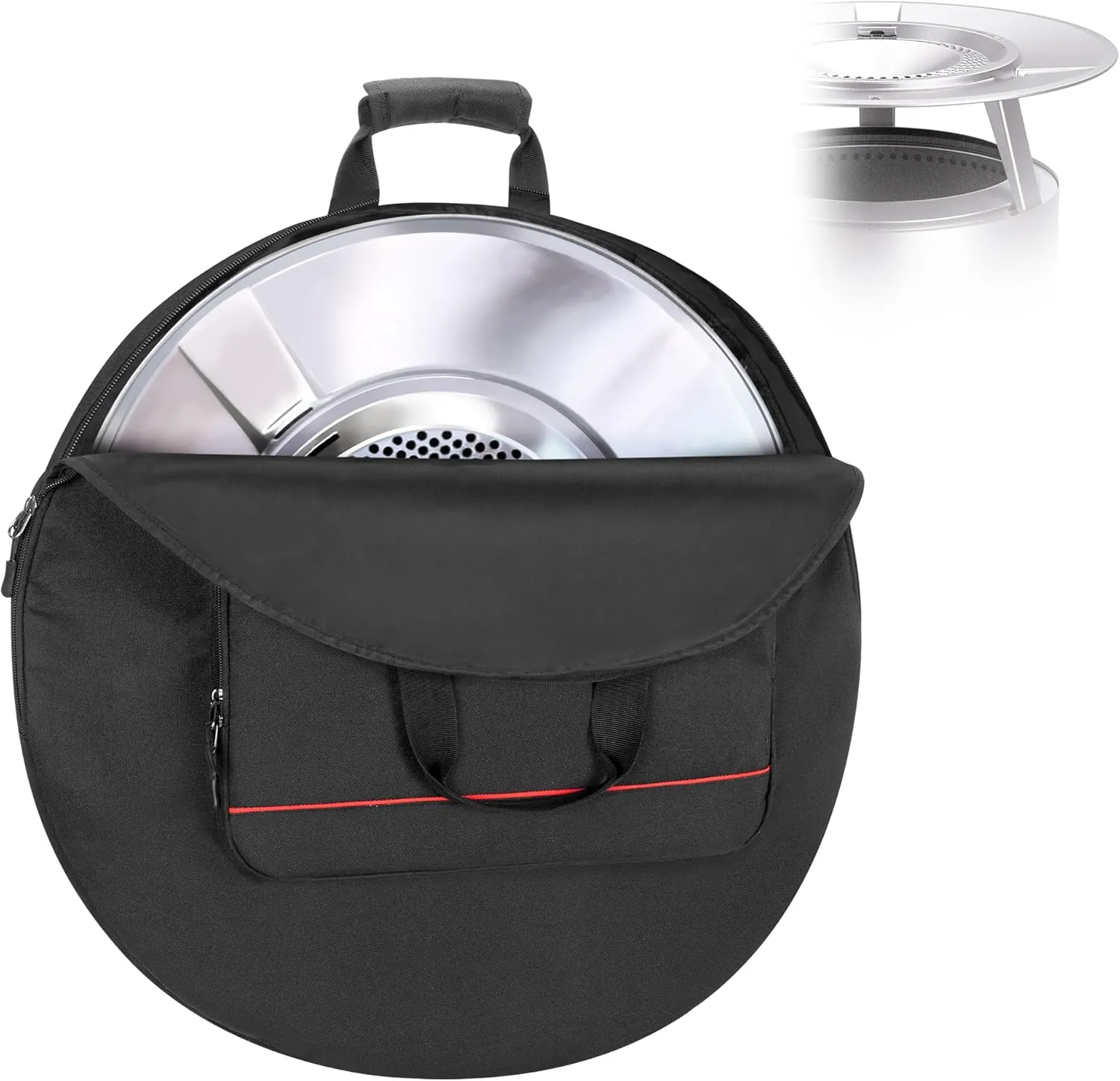 Heat Deflector Carrying Bag Compatible with Solo Stove Bonfire Heat Deflector 25”, Protective Accessory Bag with Handle & Pocket for Heat Deflector Transport and Storage, Dia: 26.5”, Medium