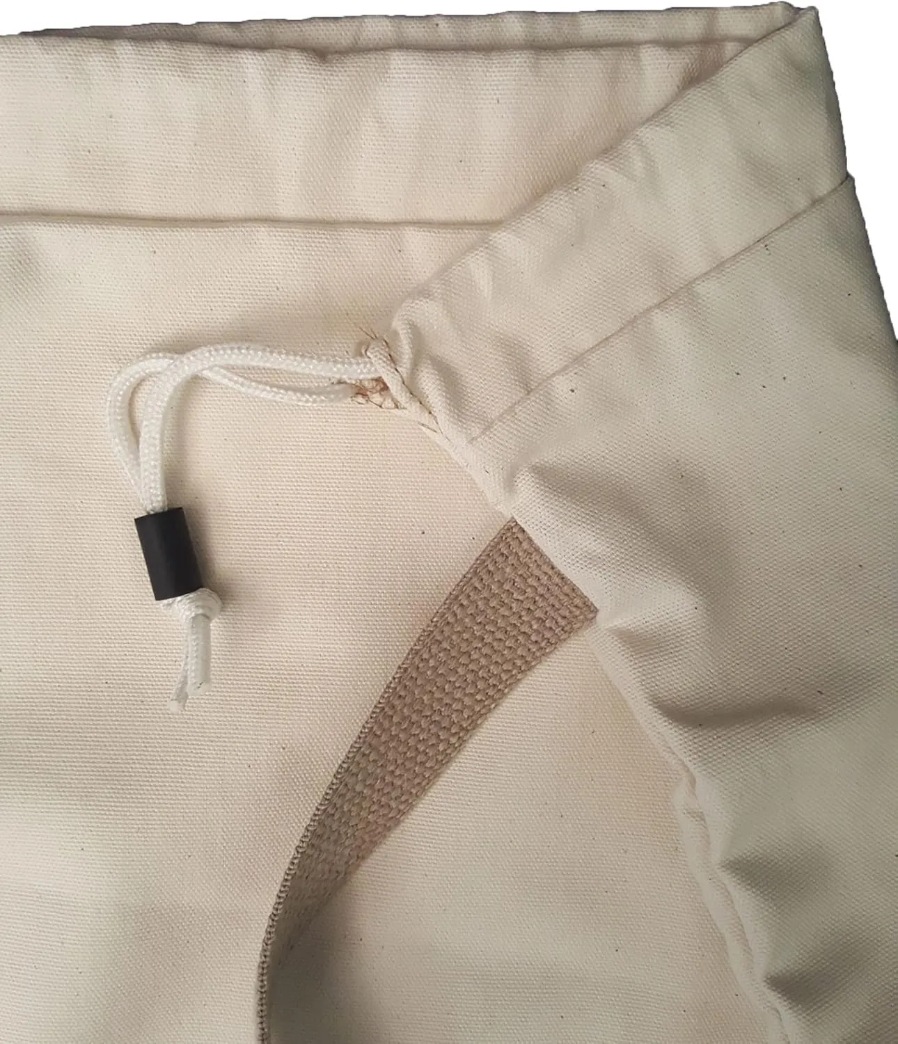 Heavy Duty 16in x 22in Canvas Laundry Bag with Strap - Made in The USA (Natural)