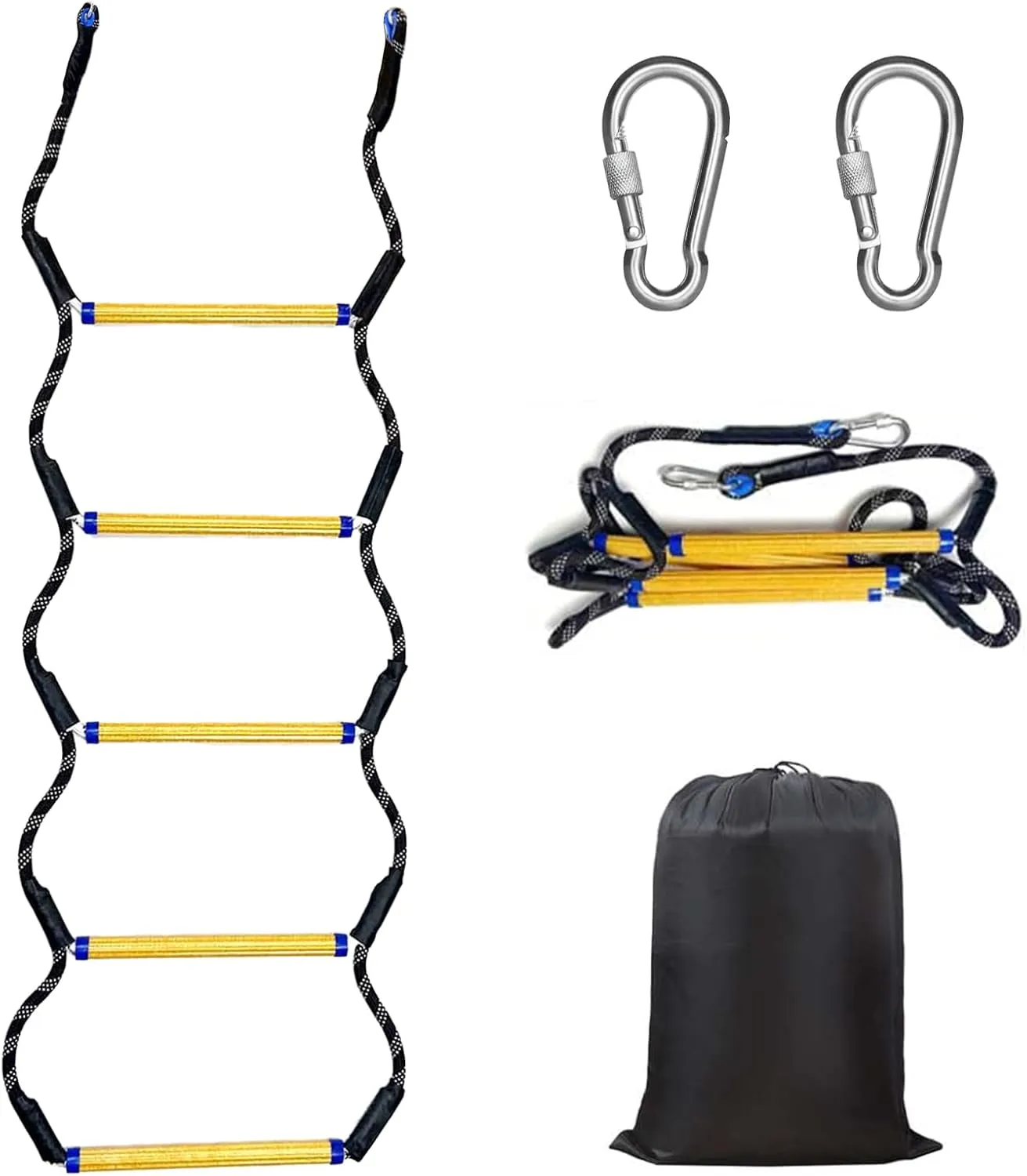 Heavy Duty 5-Step Boat Rope Ladder – 400lbs Capacity, Extra-Long Design for Easy Boarding. Ideal for Inflatable Boats, Fishing Boats, Kayaks, motorboats, and Canoes. Perfect for Safe Marine use.