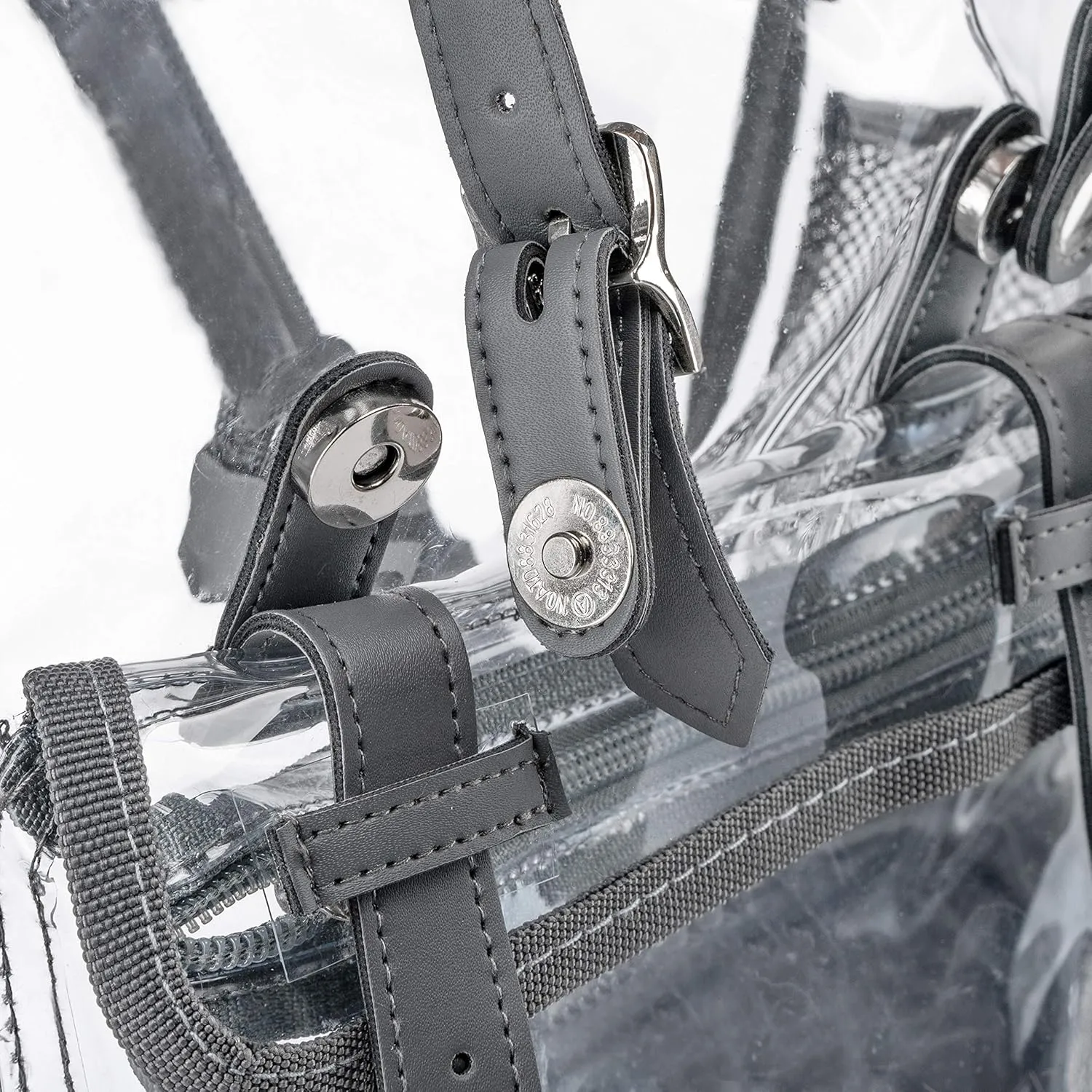 Heavy Duty Clear Backpack with Front Pocket | Large Clear Bookbag Transparent See Through Backpack for School,College, Work Or Travel (Steel Gray-Large Size)