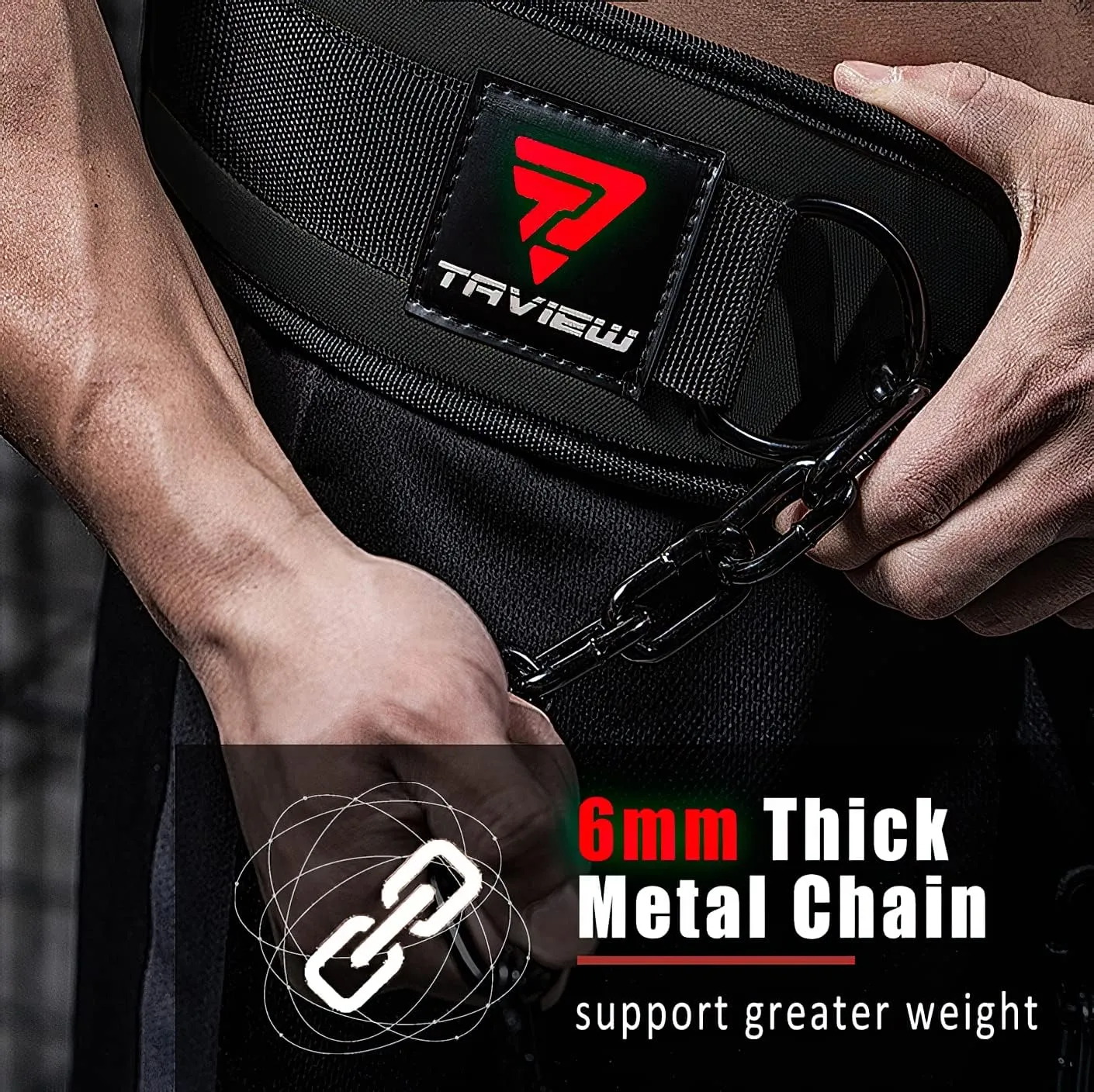 Heavy Duty Dip Belt With Chain - Weighted Pull Up Belt for Workout