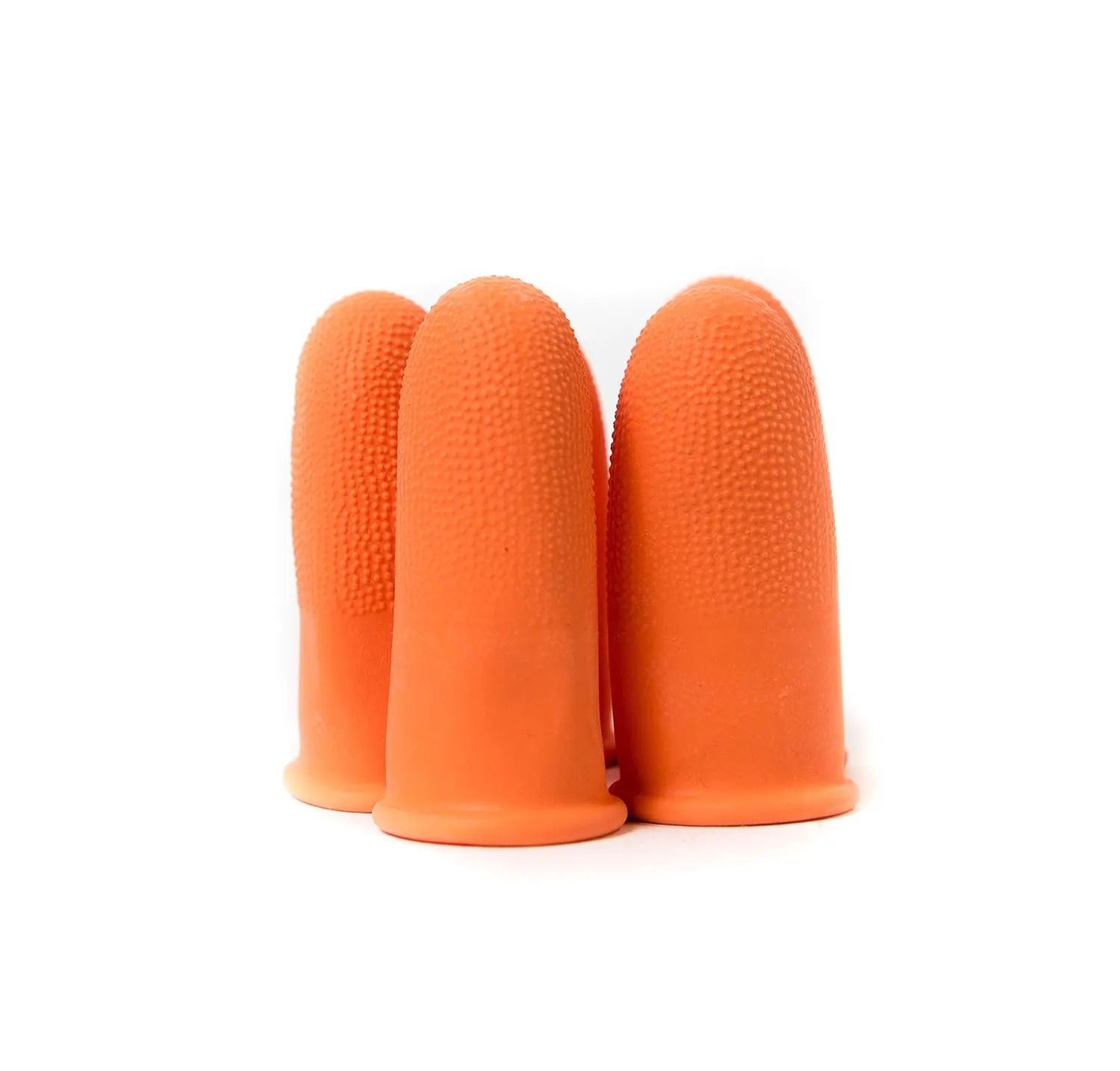Heavy Duty Finger Cots, Industrial Grade, Textured Surface, Orange, Re-Usable, 14 Mil Thick, Medium (Bag of 300 Pieces), RoHS Compliant