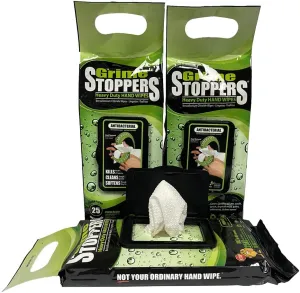 Heavy Duty Hand Wipes w/Micro-Power Beads-NOT Your Ordinary Hand Wipes | 25 Wipes/Bag, 3-Pack