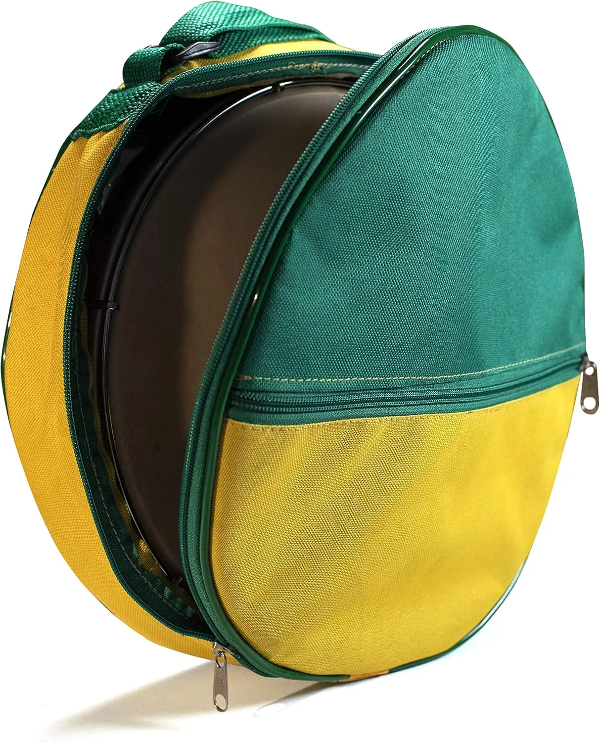 Heavy Duty Holder Bag for Pandeiro Drum Tambourine Samba Brasil Music Instruments 8" - Green/Yellow