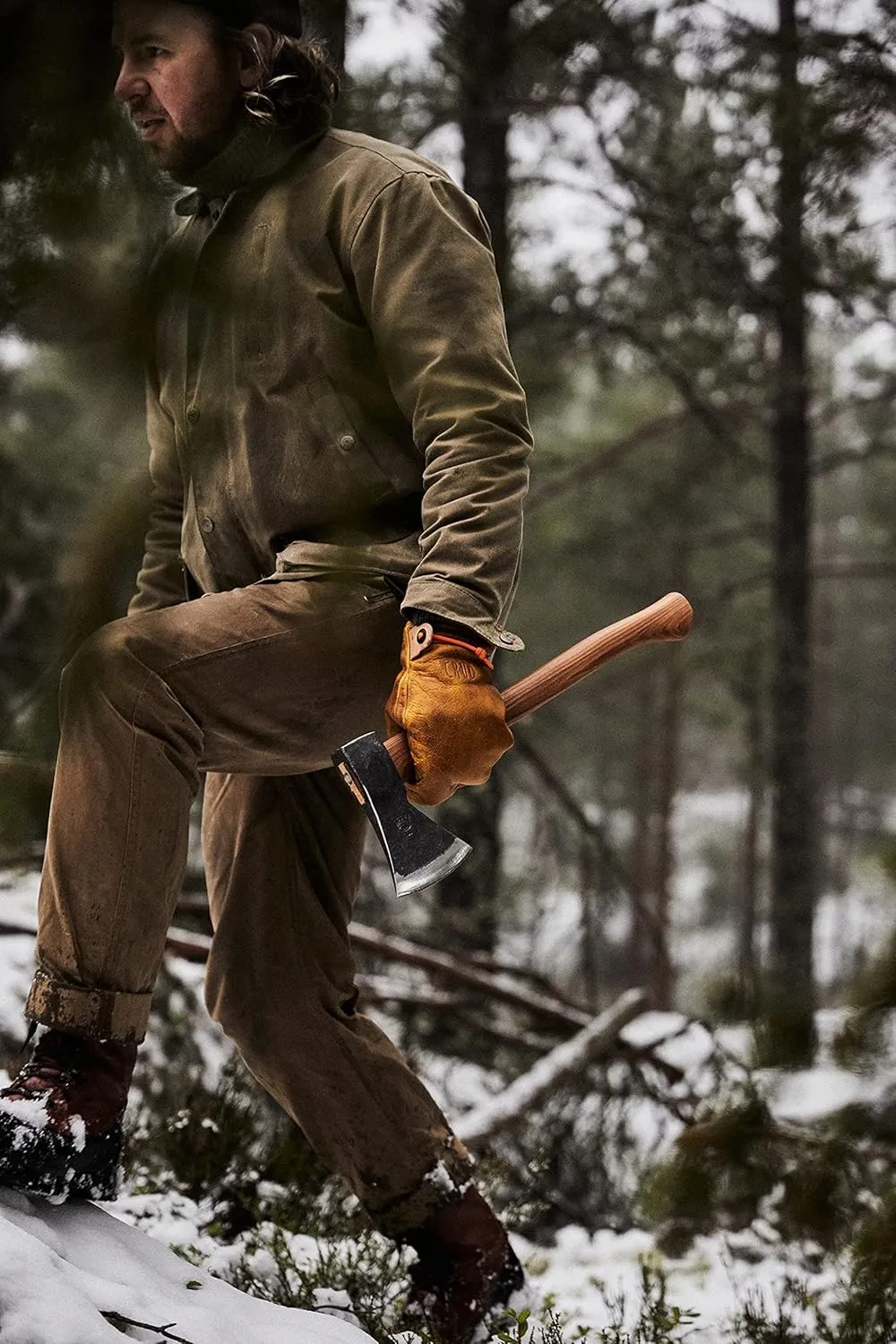 Helko Werk Germany Traditional Rheinland Pack Axe - Made in Germany, Compact, Lightweight Axe for Backpacking, Camping - Head 1.5 lbs, Handle 20 in
