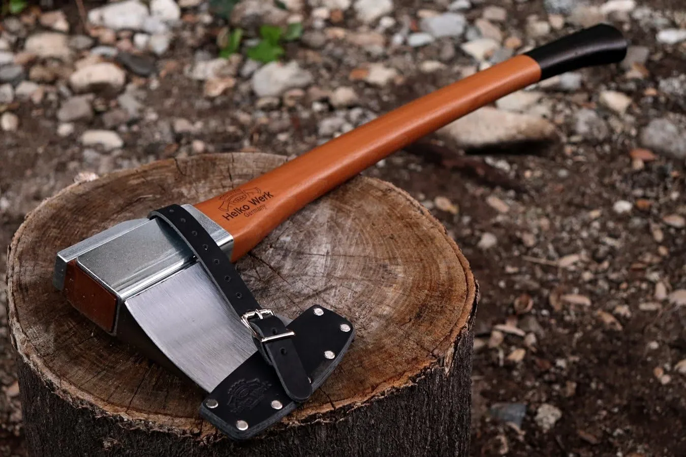 Helko Werk Leather Axe Sheath (Large) - Genuine Leather Sheath for Axes and Hatchets Leather and Hatchet Cover and Axe Cover (Large Black) S126BK