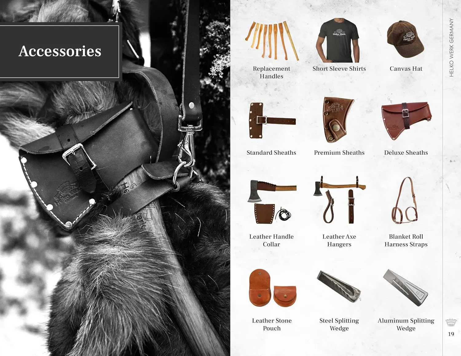 Helko Werk Leather Axe Sheath (Medium) - Geniune Leather Sheath for Axes and Hatchets Leather and Hatchet Cover and Axe Cover (Medium Black) S122BK