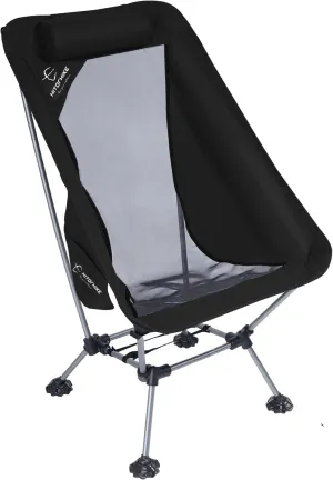 HITORHIKE Camping Chair with Nylon Mesh and Comfortable Headrest Ultralight High Back Folding Camp Chair Portable Compact for Camping, Hiking, Backpacking, Picnic, Festival, Family Road Trip