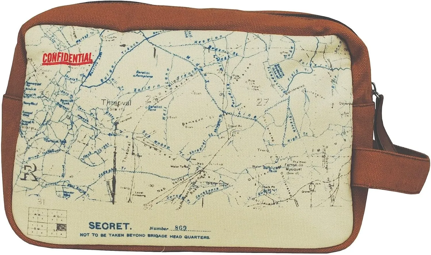 HMB Top Secret 'Your Country' Tough Washbag - Confidential Operations Trench Map