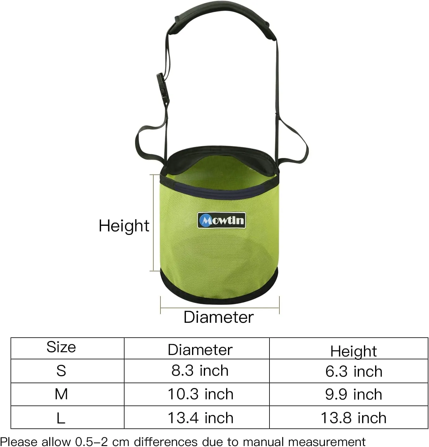 Horse Feed Bag Heavy Duty Textilene Mesh Feed Rite Bag with Adjustable Strap and Comfortable Neck Pad,Reinforced Bottom Stitching,Quick Clip Buckle and Spill-Proof Grain Feed Bag(Green,L)