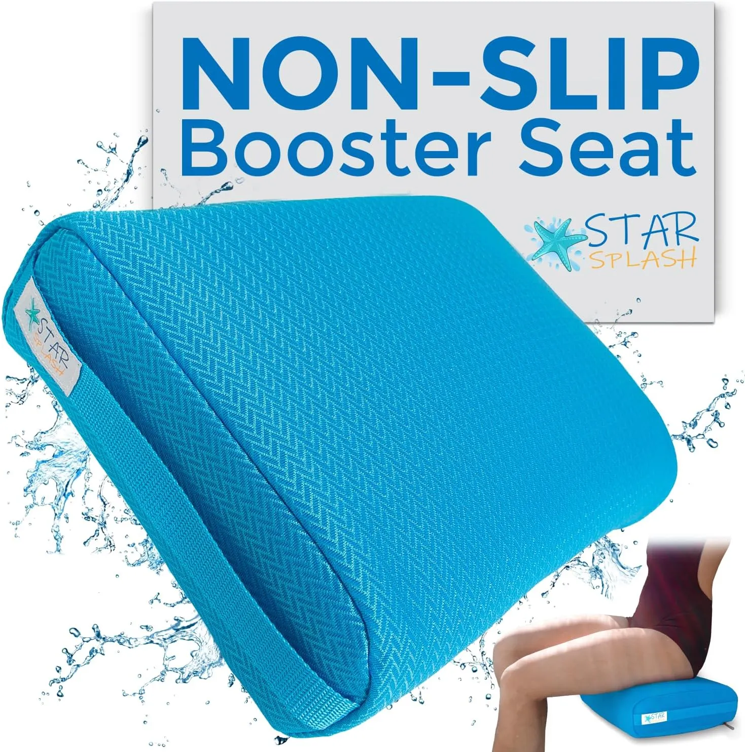 Hot Tub Booster Seat, 15 x 12 x 5 Inches - Bath Cushion with Non-Slip Micro Dot Bottom and 6 Weight Sections - Quick Dry Inflatable Hot Tub Accessories for Adults and Kids