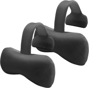 Hot Tub Pillow for Outdoor Bathtub（2-Pack）, Non-Slip Universal Spa Headrest Bath Pillow for Bath Tub, Lounge Chair Pillow, Comfortable Head and Neck Support with Weighted Adjustable Strap, Grey