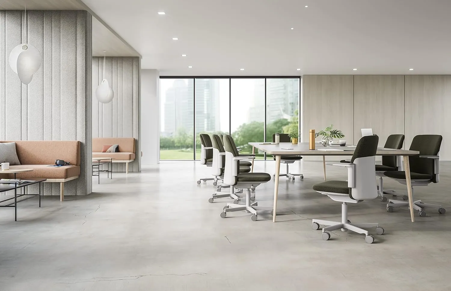 Humanscale Path Home Office Task Chair, Adjustable Duron Arms, Polished Aluminum with Light Gray Frame, and Midnight Formsense Eco Knit Fabric with Optional Soft Casters for Hard Flooring