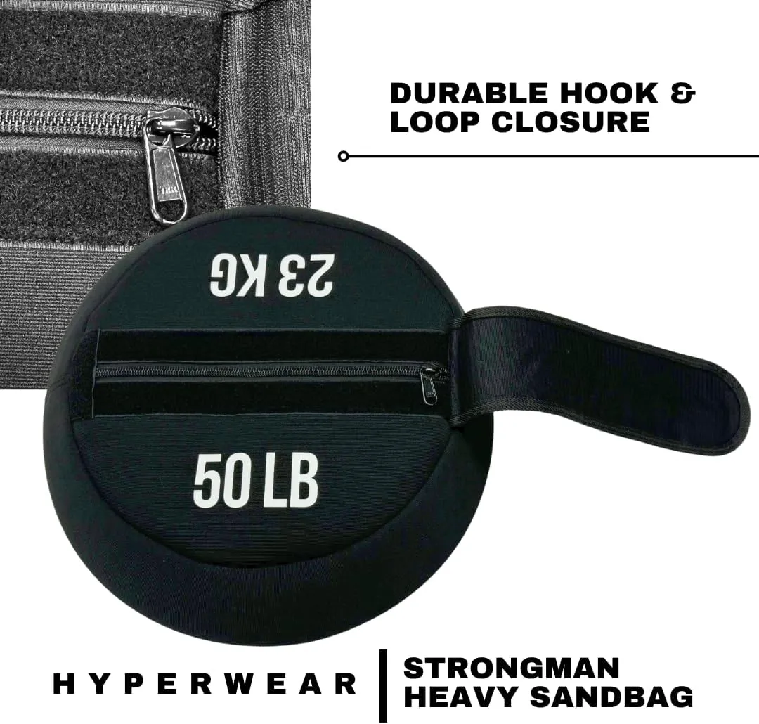 HYPERWEAR Boulder Strongman Sandbag, Heavy-Duty Neoprene Workout Bag for Strength & Full-Body Training (50–200 lbs)