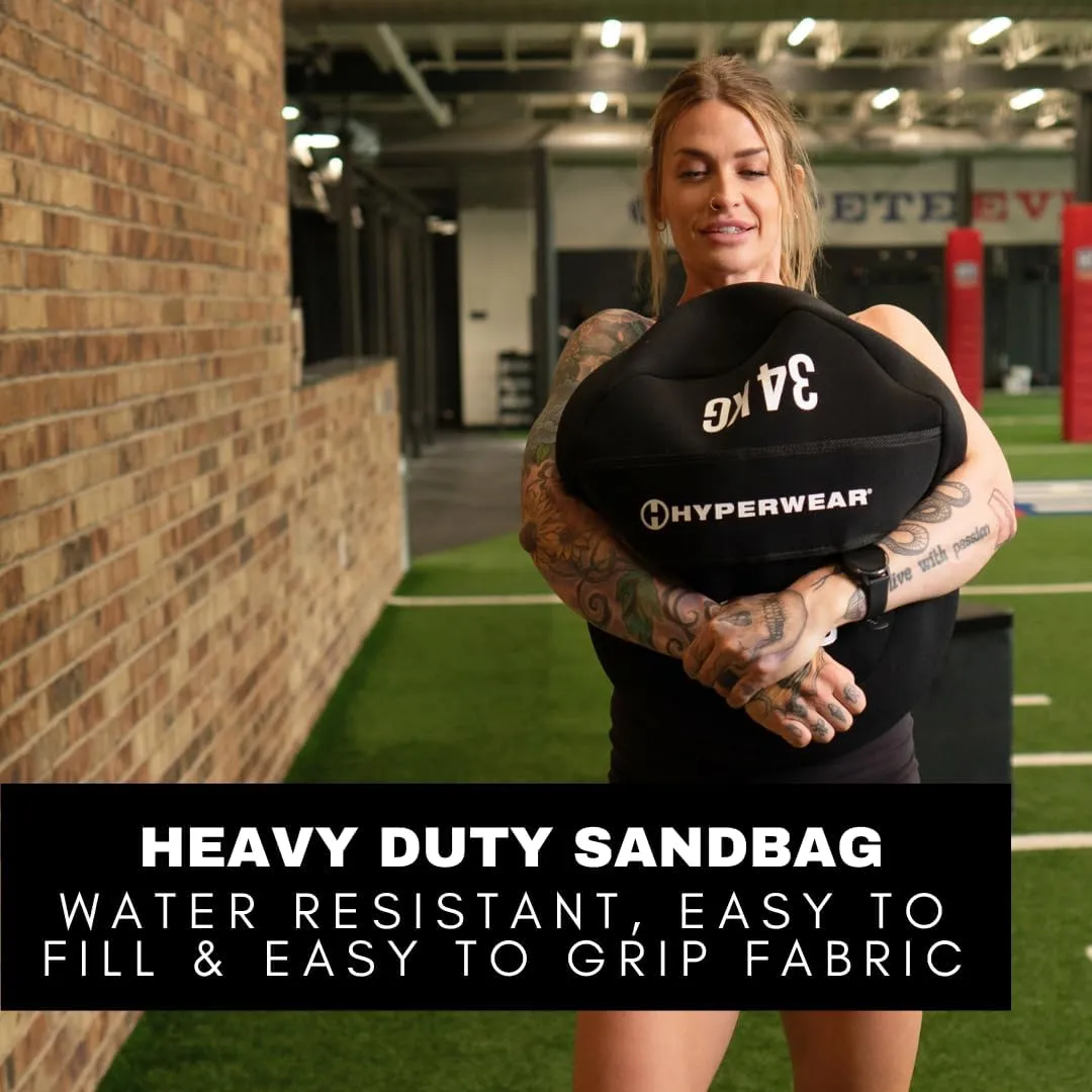 HYPERWEAR Boulder Strongman Sandbag, Heavy-Duty Neoprene Workout Bag for Strength & Full-Body Training (50–200 lbs)