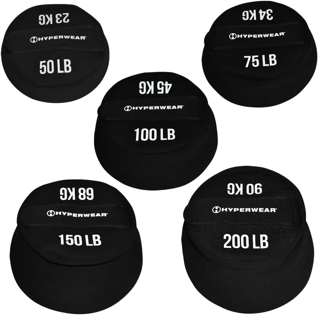 HYPERWEAR Boulder Strongman Sandbag, Heavy-Duty Neoprene Workout Bag for Strength & Full-Body Training (50–200 lbs)