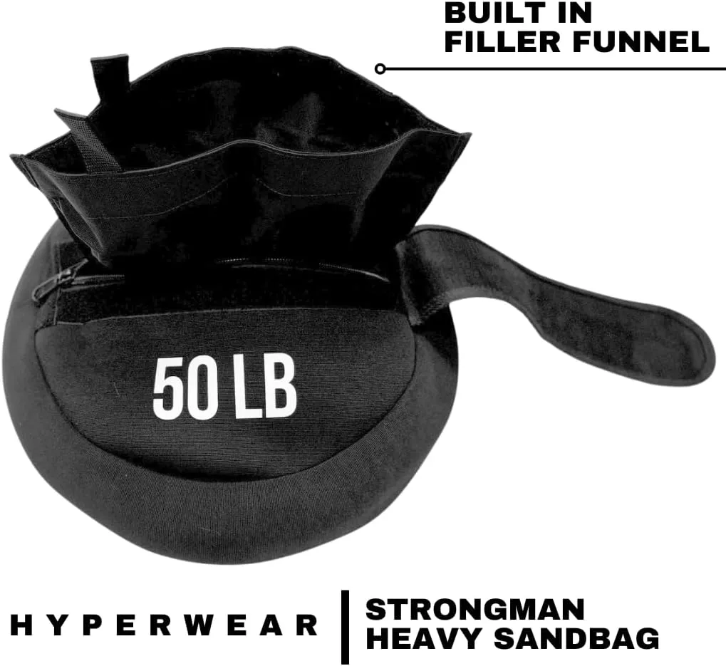 HYPERWEAR Boulder Strongman Sandbag, Heavy-Duty Neoprene Workout Bag for Strength & Full-Body Training (50–200 lbs)