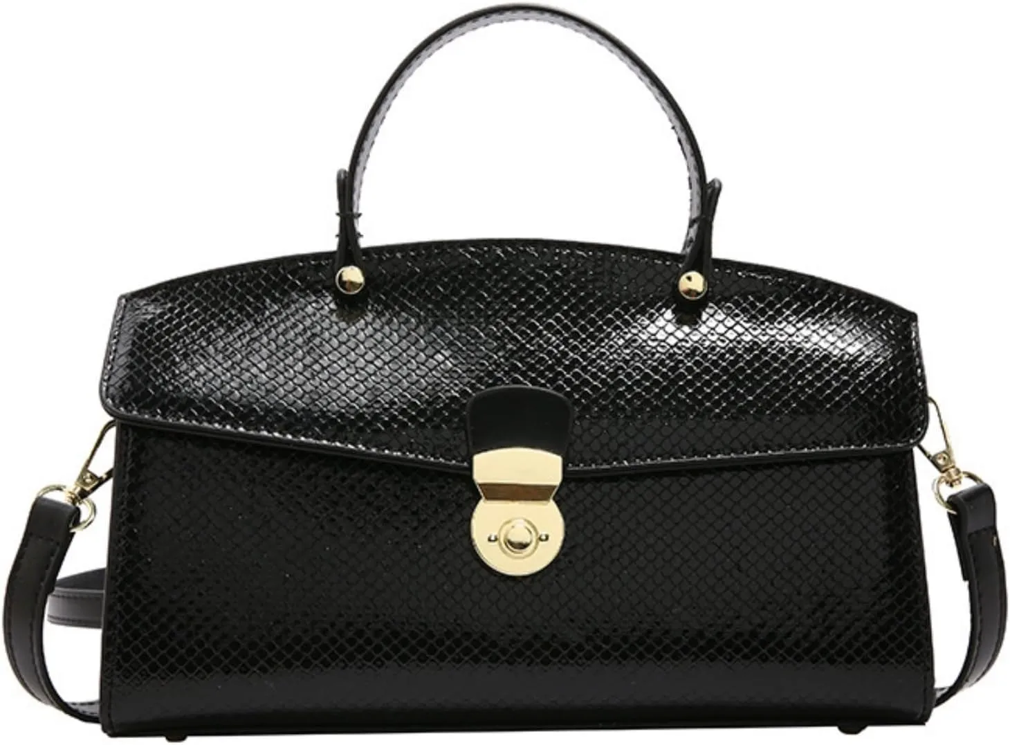 IAMUHI Women's Retro Evening Handbag Snake Pattern Top Handle Satchel Ladies Designer PU Leather Small Tote Crossbody Bag