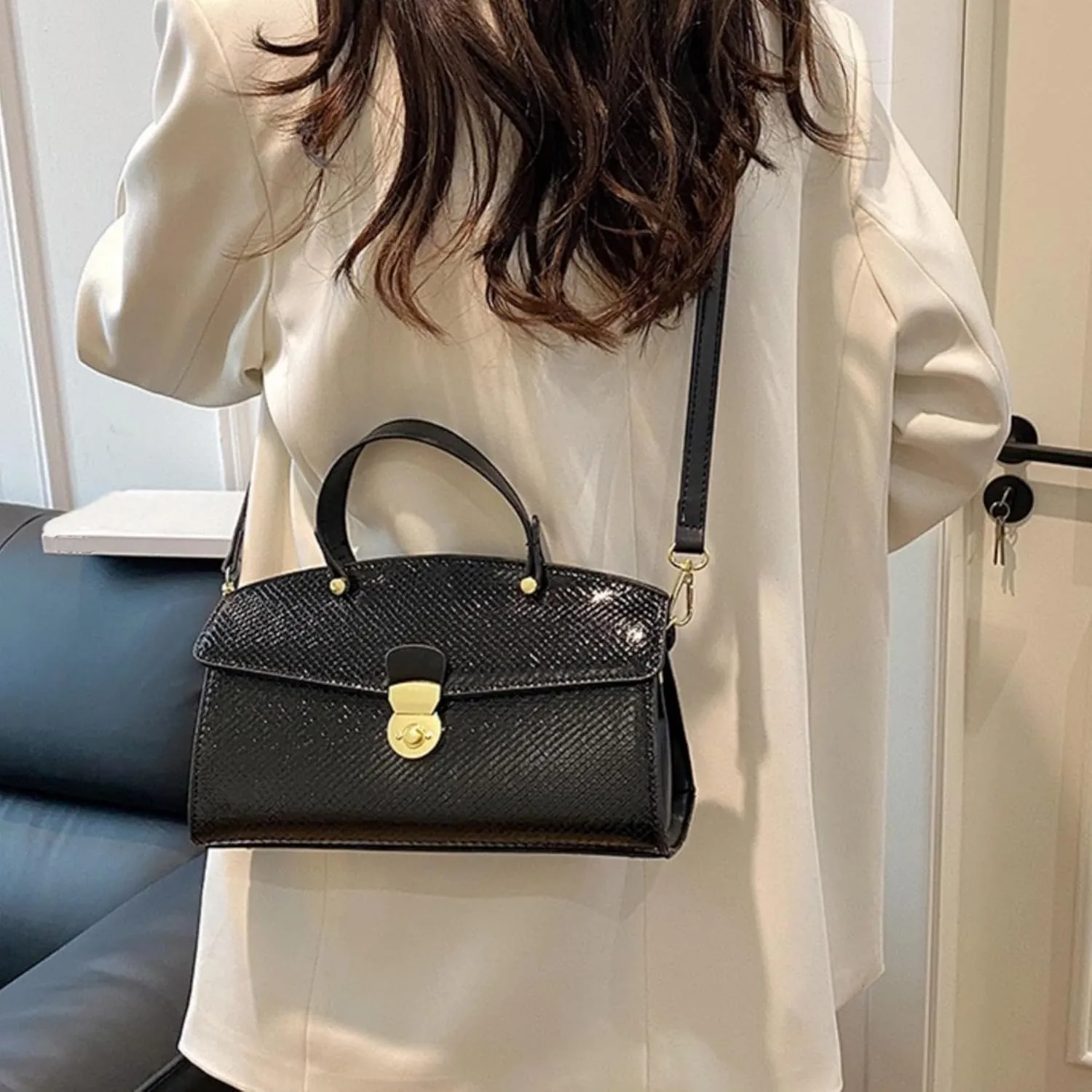 IAMUHI Women's Retro Evening Handbag Snake Pattern Top Handle Satchel Ladies Designer PU Leather Small Tote Crossbody Bag