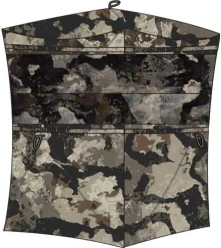 Infinity Camo Shadow Mesh Windows Black Backed Water Resistant Heavy-Duty 600 Denier Fabric Ground Blind, 2-Person