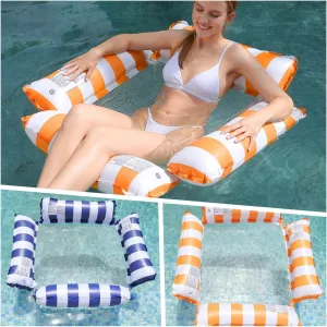 Inflatable Pool Floats Adult, 4-in-1 Multi-Purpose Pool Float Rafts Water Hammock, Pool Floaties for Adults Swimming Pool Lake Beach