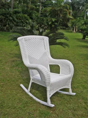 International Caravan Furniture Piece San Tropez Resin Wicker Aluminum Rocker