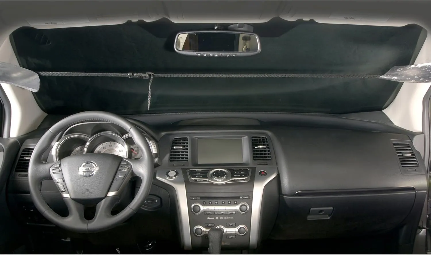Intro-Tech Automotive NS-73-S Custom Fit Windshield Winter, Snow, Ice and Frost Shade for Select Nissan Versa Hatchback Models, Silver