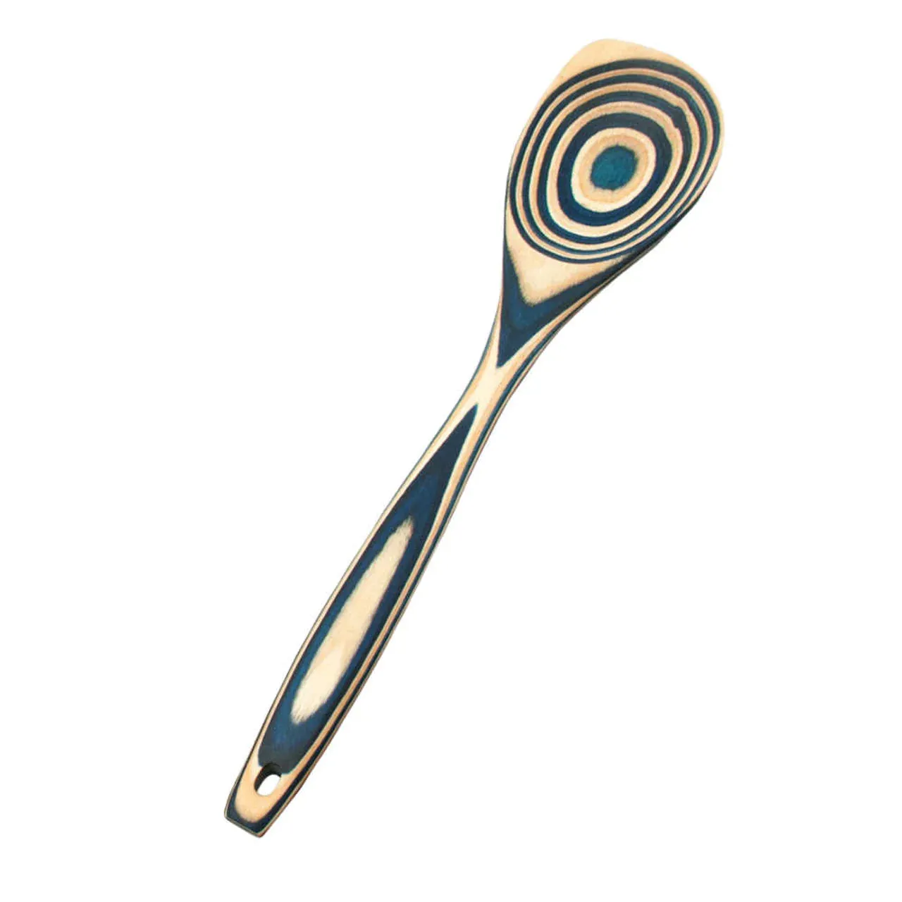 Island Bamboo 12" Pakka Wood Corner Spoon Blue