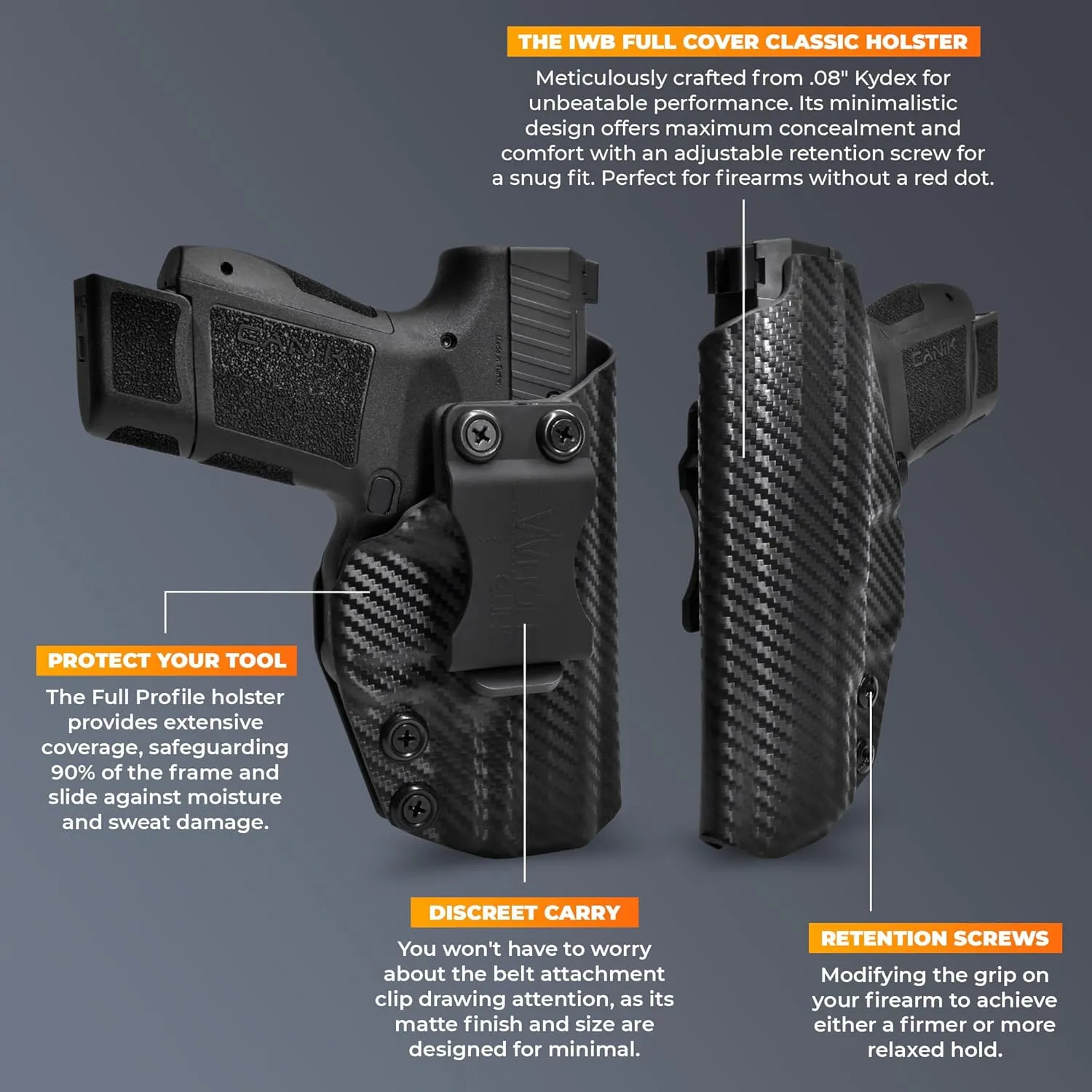 IWB Full Cover Classic - Inside The Waistband Holster - fits Bul Armory Axe FS Tomahawk
