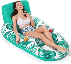 Jasonwell Inflatable Pool Float Adult - Pool Floaties Lounger Floats Raft Floating Chair Water Floaties for Swimming Pool Lake Lounge Float with Cup Holders Beach Pool Party Toys for Adults