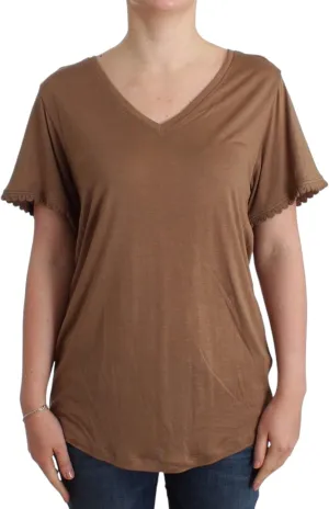 John Galliano Brown Shortsleeved top S