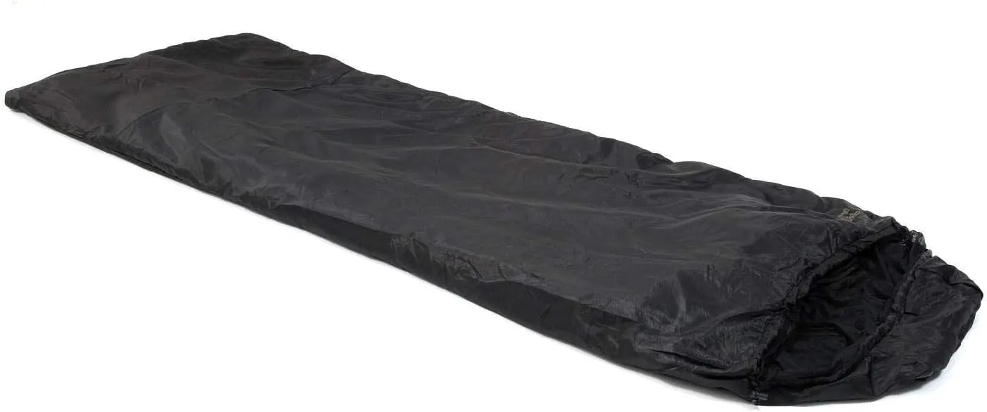 Jungle Bag - Tropical Sleeping Bag with Mosquito Net, Right Hand Zip, Black