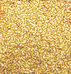 Kawaii Smiling Candy Corn Sprinkle Slices, Halloween Polymer Clay Fake Sprinkles for Crafts, Fake Bake, Slime, Decoden, Fimo Slices (30 gram bag)