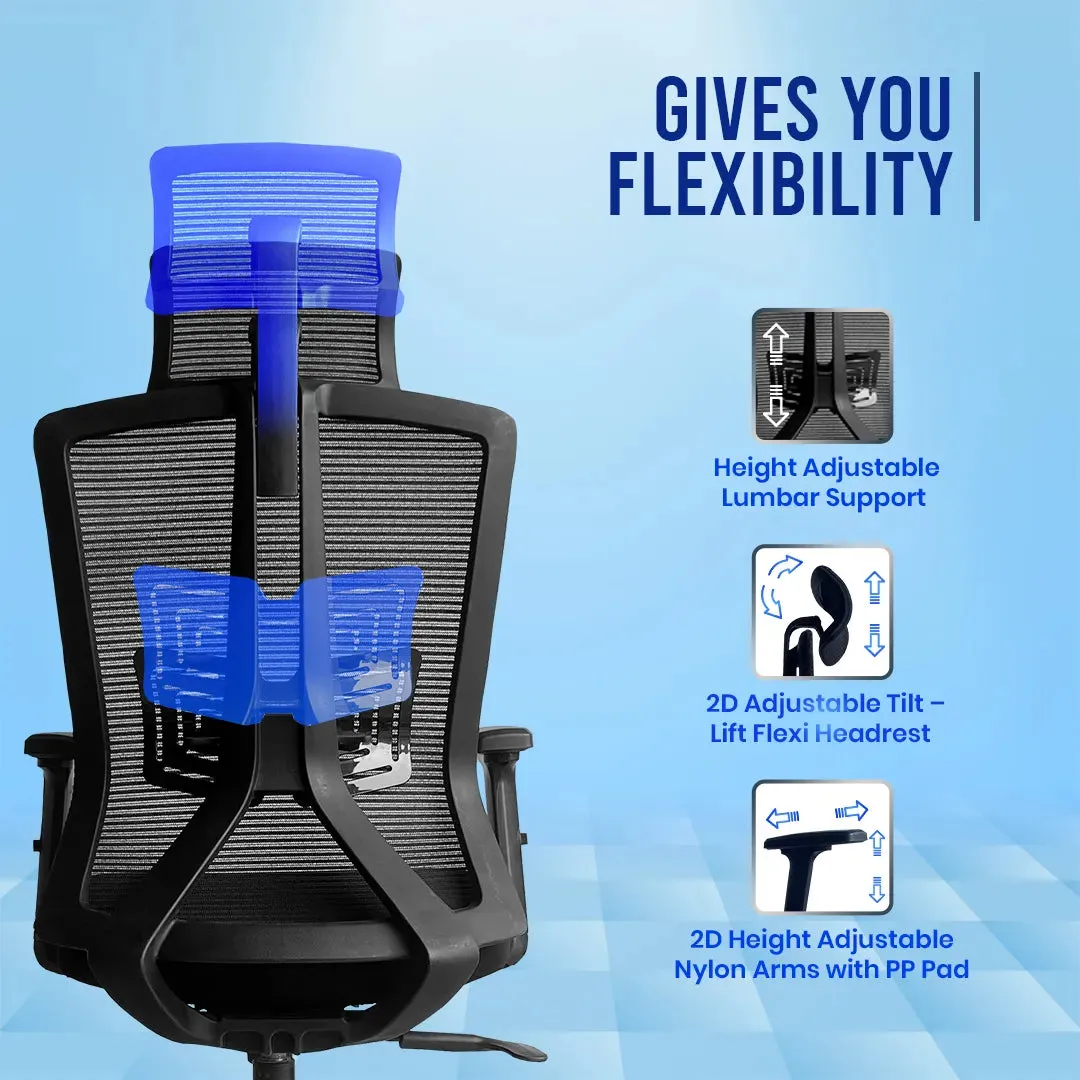 Kepler Brooks Regalia High Back Mesh Office Chair (Black)