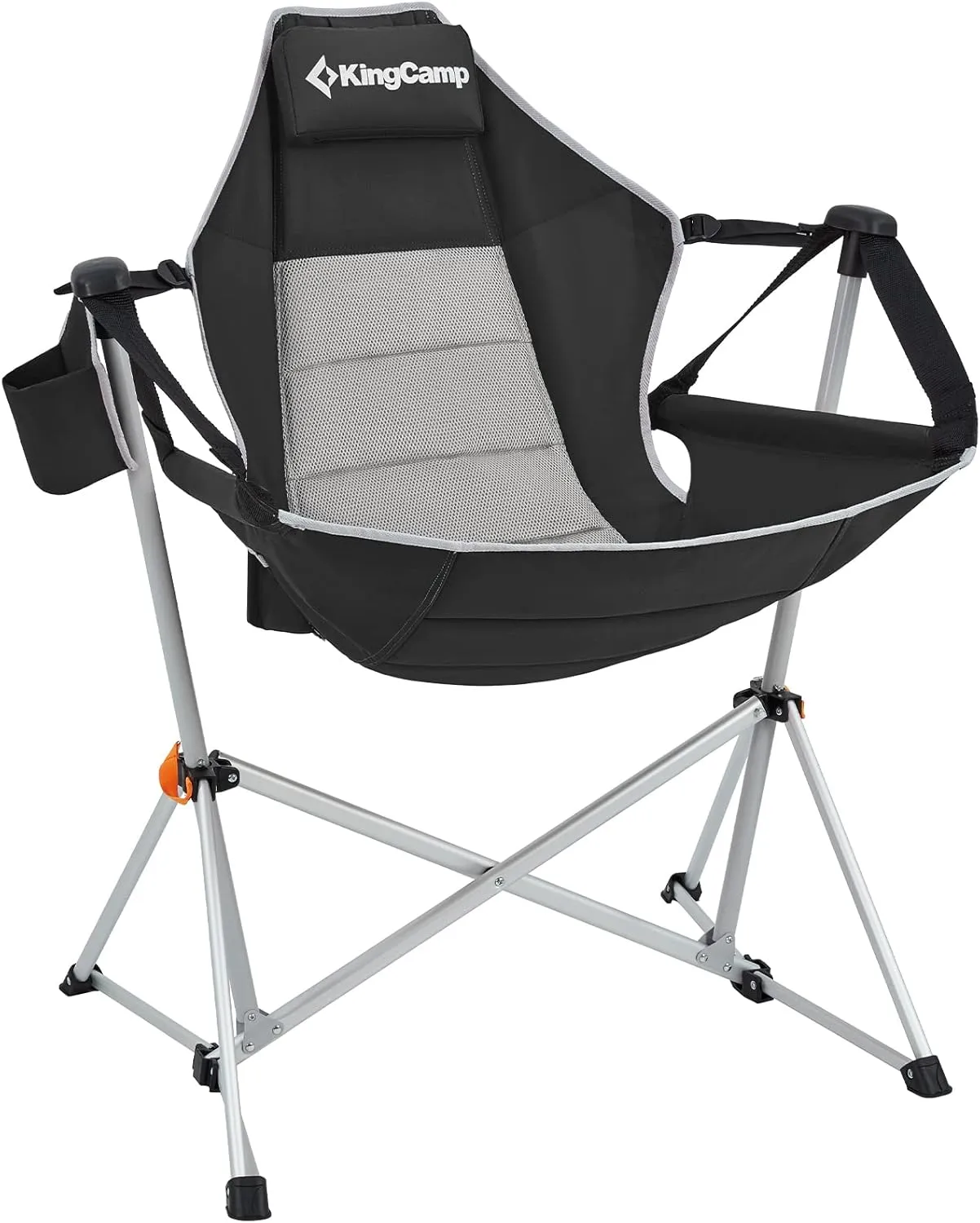 KingCamp Hammock Camping Chair, Swinging Portable Folding Camp Chairs for Adults 400lbs Heavy Duty Foldable Oversized Rocker with Aluminum Alloy Frame Cup Holder Pillow for Outdoor Beach Patio Sport