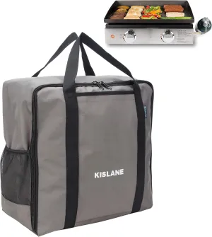 KISLANE Griddle Carrying Bag Fits for Blackstone 17’’ Tabletop Griddle, Griddle Accessories Storage for Outdoor BBQ, Gatherings, Camping (Grey)