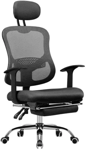 KouRy Office Chair, Computer Chair,Ergonomic Adjustable Office Chair-High Back with Breathable Mesh-Thick Seat Cushion - Adjustable Head,Seat Heigh, for Home Office (Color : Black)