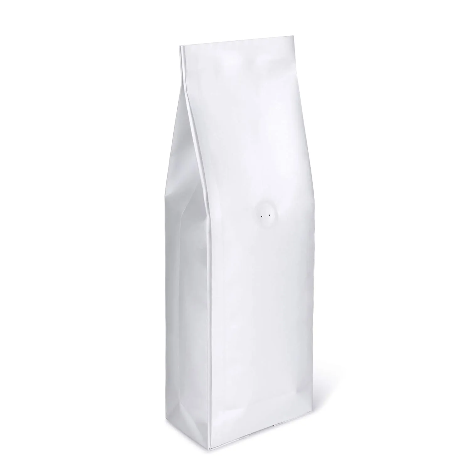 Kraft Paper Stand Up Coffee Bag/Side Gusset Pouch with Flat Bottom Coffee Beans Pouch with One Way Degassing Valve, 50 Pieces (White Kraft, 250g, 8oz, 0.5lb)