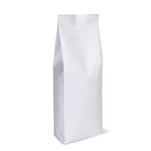 Kraft Paper Stand Up Coffee Bag/Side Gusset Pouch with Flat Bottom Coffee Beans Pouch with One Way Degassing Valve, 50 Pieces (White Kraft, 250g, 8oz, 0.5lb)
