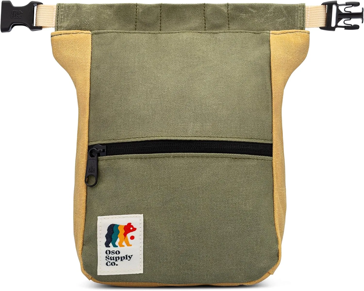 Kulshan Bouldering Bucket, Large Size Chalk Bag for Rock Climbing, Chalk Pot with Magnetic Roll Down Closure, Brush Loop, Zippered Pockets for Climbers