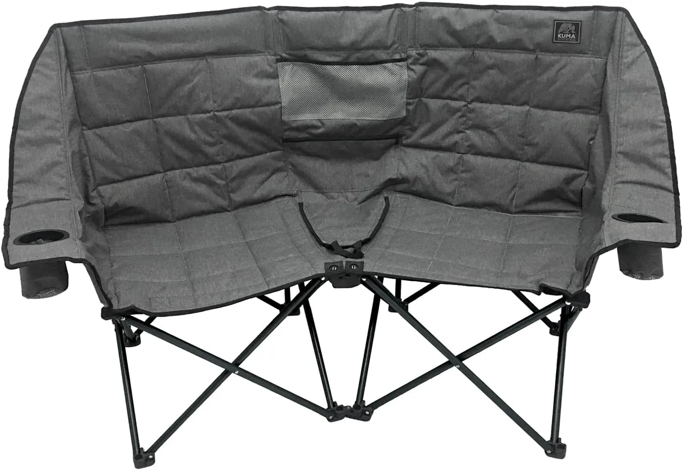 Kuma Outdoor Gear Kozy Bear Chair with Carry Bag, Ultimate Portable Luxury Outdoor Double Camping Chair for Glamping, Sports & Outdoor Adventures (Heather Grey/Black)