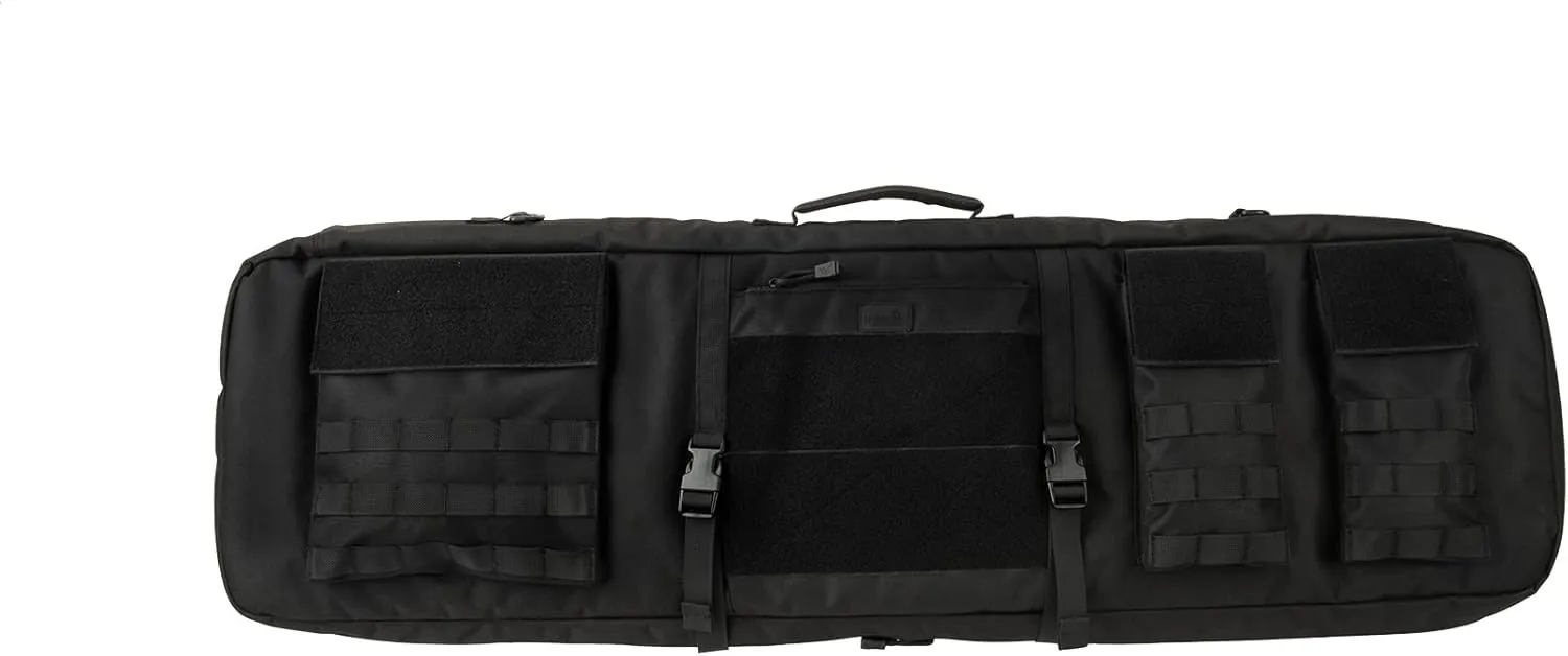 Lancer Tactical 1000D Nylon 3-Way Carry 43" Double Airsoft Rifle Gun Bag - Black-