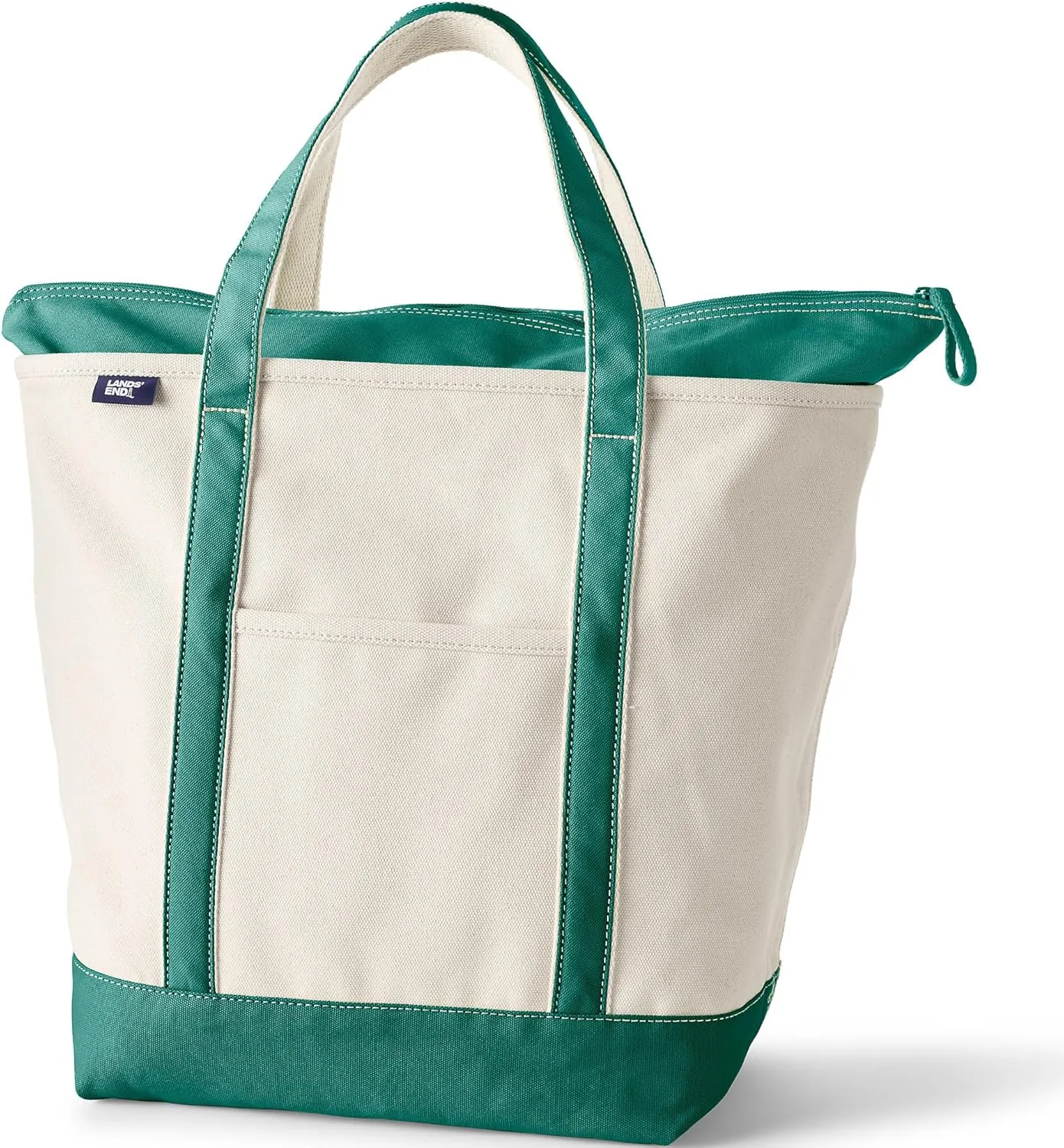 Lands' End Zip Top Canvas Tote Bag