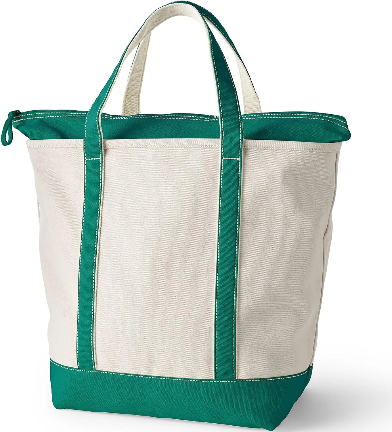 Lands' End Zip Top Canvas Tote Bag