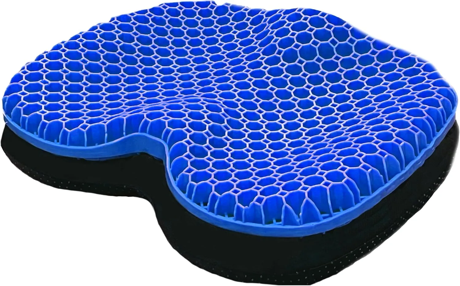 Large Blue Gel Seat Cushion - Honeycomb Cooling Seat Cushion Back Support, Pressure Relief & Long Sitting - Non-Slip Cushion Traveling, Wheelchair, Car Seat, Office & Gaming Chair