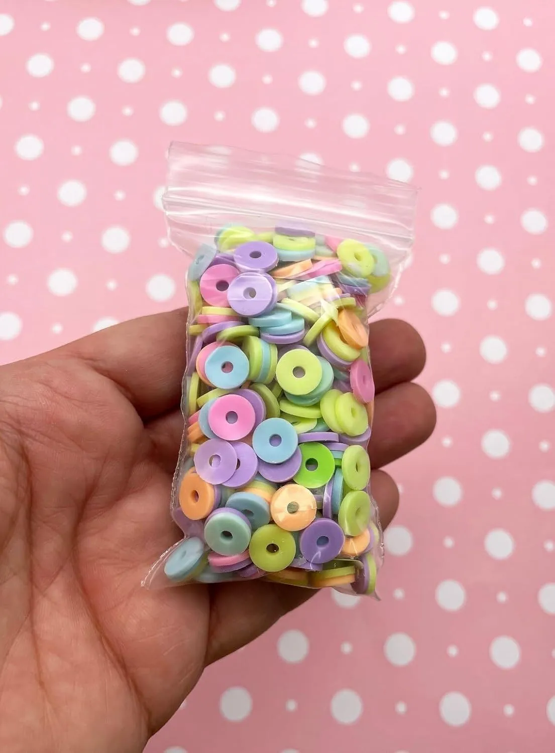 Large Pastel Frosted Donut Polymer Clay Slices, Miniature Fake Dessert Sprinkles for Crafts, Nail Art, Fake Bake, Slime, Decoden (100 gram Bag)