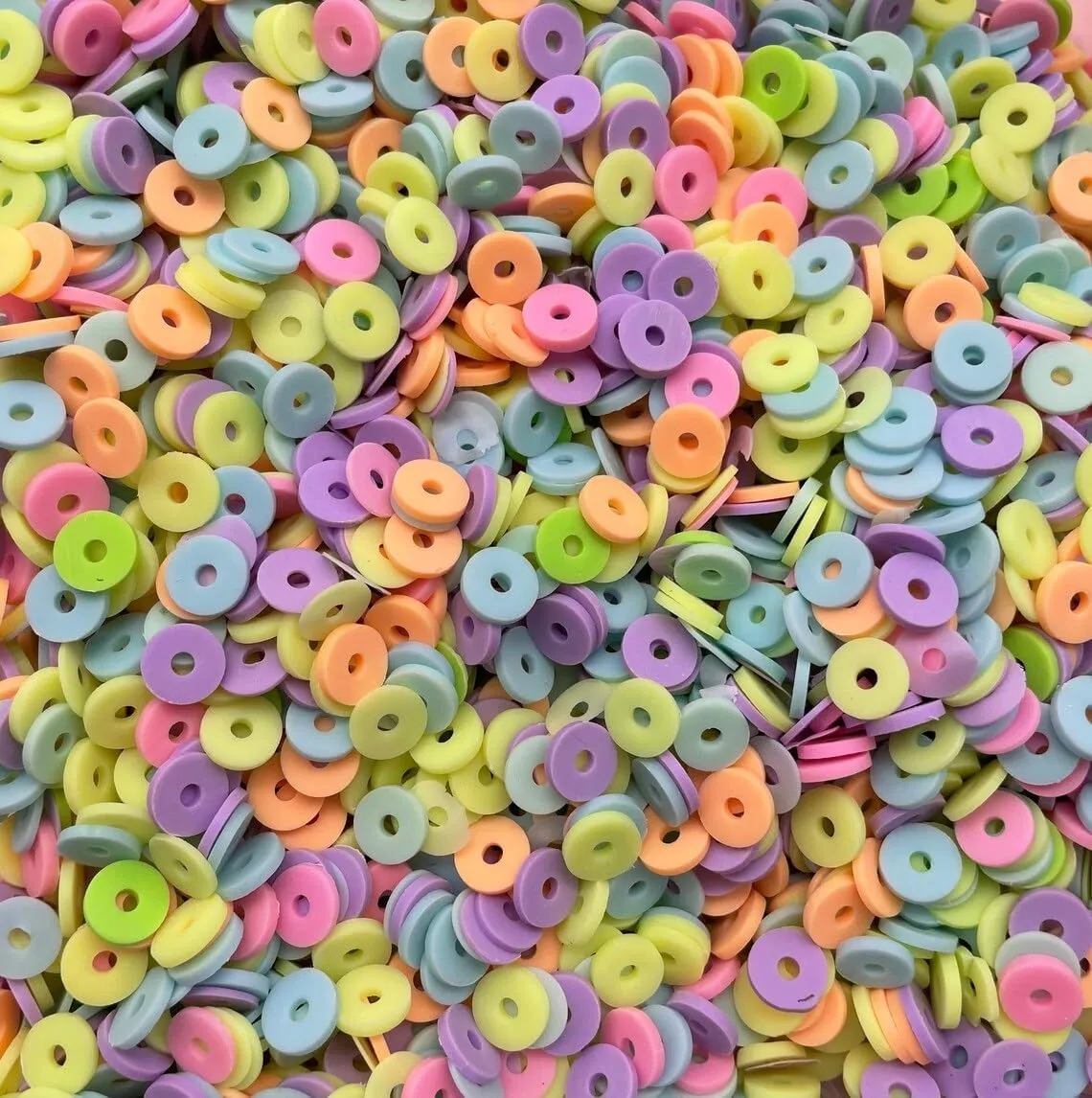 Large Pastel Frosted Donut Polymer Clay Slices, Miniature Fake Dessert Sprinkles for Crafts, Nail Art, Fake Bake, Slime, Decoden (100 gram Bag)