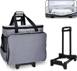 Large Sewing Machine Case with Wheels - Big Size Sewing Machine Bag, Heavy Duty Rolling Sewing Machine Tote, Fits Most Machines with More Space