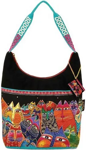 Laurel Burch Medium Scoop Tote Zipper Top 14-Inch by 3, 1/2-Inch by 12, 1/4-Inch, Fantasticats by Laurel Burch