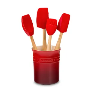 Le Creuset 5 Piece Cerise Silicone Utensil Set